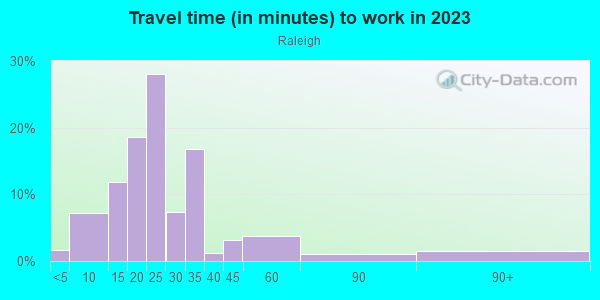 Commute time to work in Raleigh in Memphis neighborhood in TN