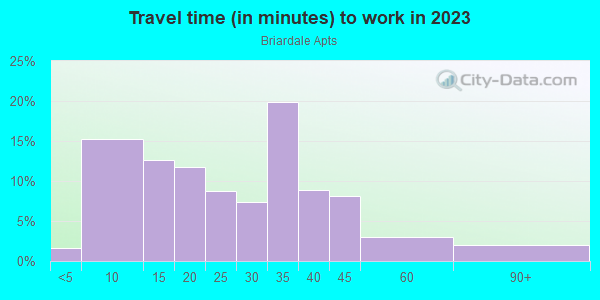 Commute time to work in Briardale Apts in Plano neighborhood in TX