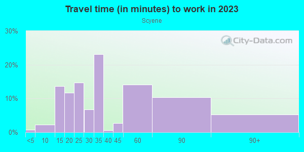 Commute time to work in Scyene in Dallas neighborhood in TX