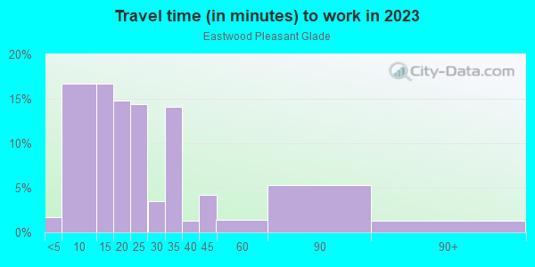 Commute time to work in Eastwood Pleasant Glade in Fort Worth neighborhood in TX