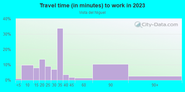 Commute time to work in Vista del Niguel in Laguna Niguel neighborhood in CA