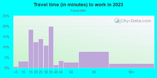 Commute time to work in Pacesetter in Laguna Niguel neighborhood in CA