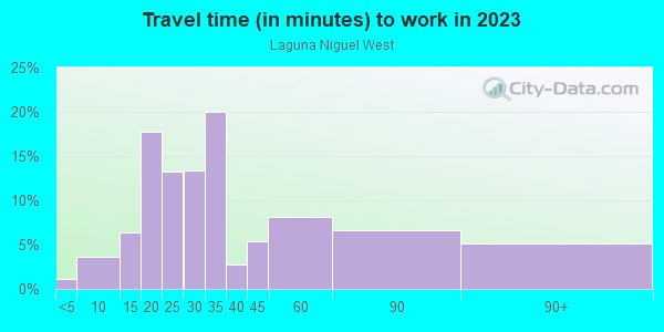 Commute time to work in Laguna Niguel West in Laguna Niguel neighborhood in CA