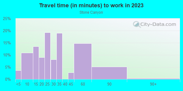 Commute time to work in Stone Canyon in Round Rock neighborhood in TX