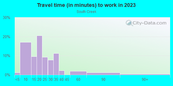 Commute time to work in South Creek in Round Rock neighborhood in TX