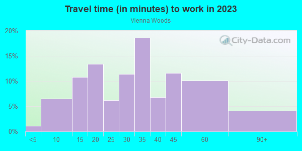 Commute time to work in Vienna Woods in Vienna neighborhood in VA
