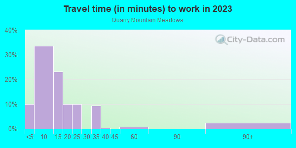 Commute time to work in Quarry Mountain Meadows in Steamboat Springs neighborhood in CO