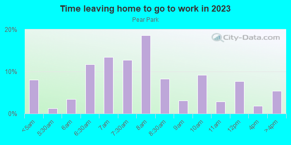 Time Leaving Home for Work in Pear Park in Grand Junction neighborhood in CO