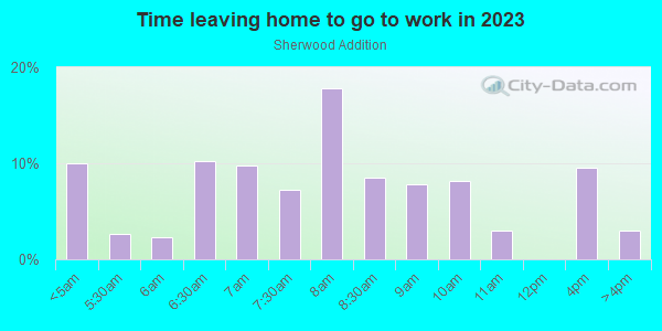 Time Leaving Home for Work in Sherwood Addition in Grand Junction neighborhood in CO