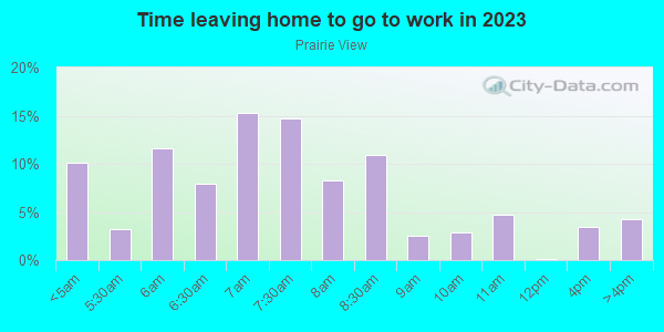 Time Leaving Home for Work in Prairie View in Grand Junction neighborhood in CO
