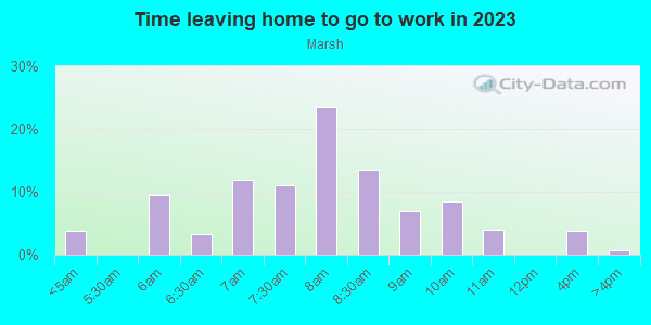 Time Leaving Home for Work in Marsh in Grand Junction neighborhood in CO