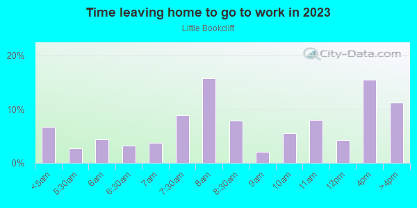 Time Leaving Home for Work in Little Bookcliff in Grand Junction neighborhood in CO