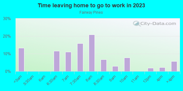 Time Leaving Home for Work in Fairway Pines in Grand Junction neighborhood in CO