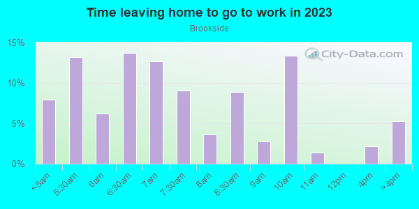 Time Leaving Home for Work in Brookside in Grand Junction neighborhood in CO