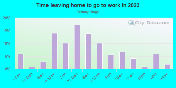 Time Leaving Home for Work in Brittany Ridge in Westminster neighborhood in CO