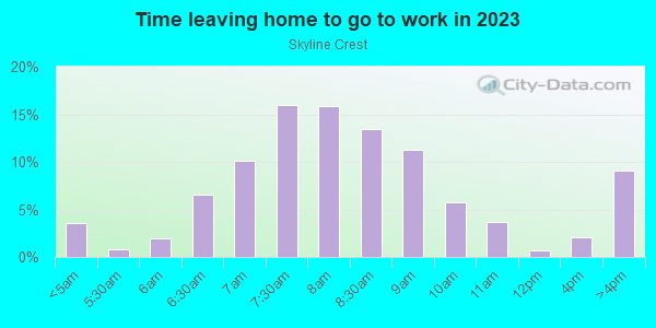 Time Leaving Home for Work in Skyline Crest in Wilmington neighborhood in DE