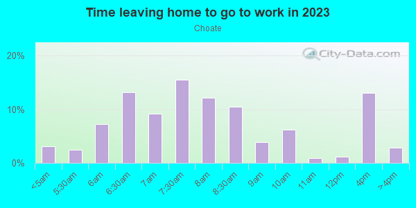 Time Leaving Home for Work in Choate in Newark neighborhood in DE