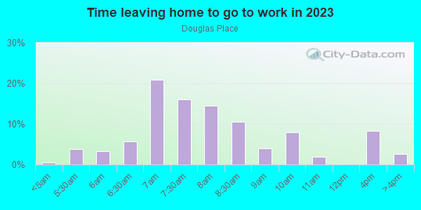 Time Leaving Home for Work in Douglas Place in Lutz neighborhood in FL