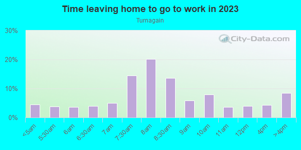 Time Leaving Home for Work in Turnagain in Anchorage neighborhood in AK