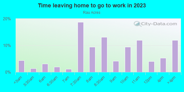 Time Leaving Home for Work in Rau Acres in Lutz neighborhood in FL