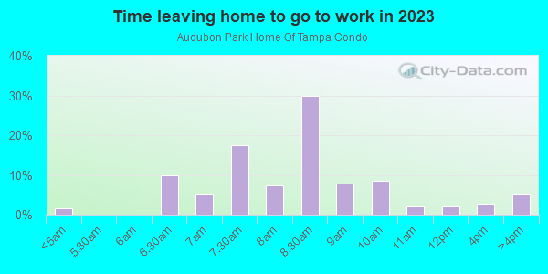 Time Leaving Home for Work in Audubon Park Home Of Tampa Condo in Tampa neighborhood in FL