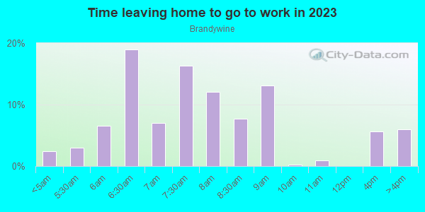 Time Leaving Home for Work in Brandywine in Deland neighborhood in FL