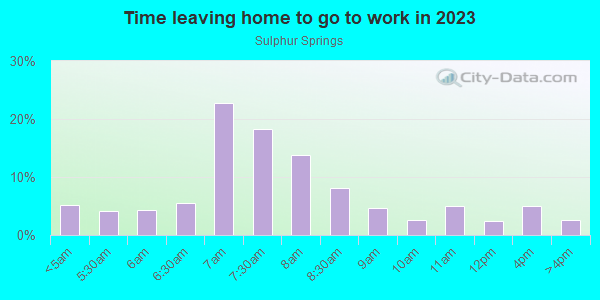 Time Leaving Home for Work in Sulphur Springs in Tampa neighborhood in FL