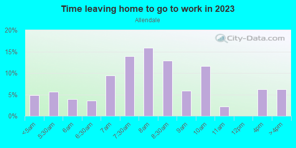 Time Leaving Home for Work in Allendale in Saint Petersburg neighborhood in FL
