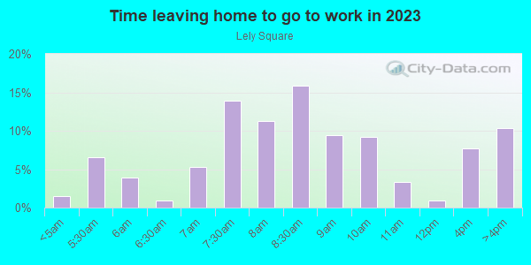 Time Leaving Home for Work in Lely Square in Naples neighborhood in FL