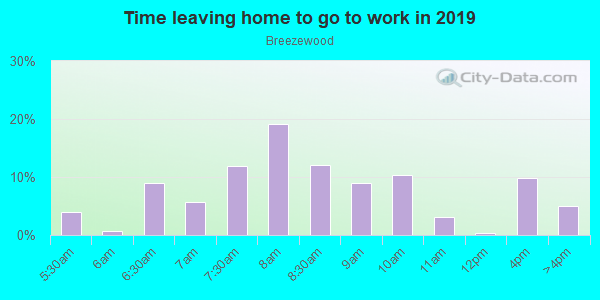 Time Leaving Home for Work in Breezewood in Orange City neighborhood in FL