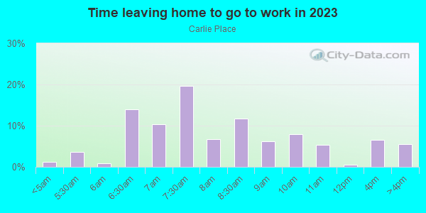 Time Leaving Home for Work in Carlie Place in Orlando neighborhood in FL