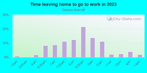 Time Leaving Home for Work in Delaney Briercliff in Orlando neighborhood in FL