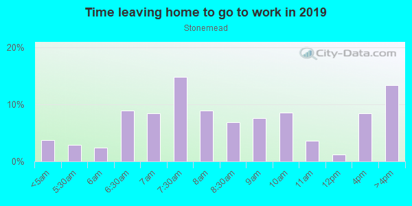 Time Leaving Home for Work in Stonemead in Orlando neighborhood in FL