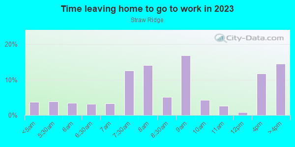 Time Leaving Home for Work in Straw Ridge in Orlando neighborhood in FL