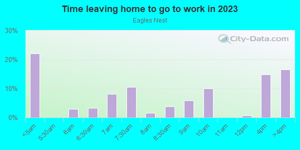 Time Leaving Home for Work in Eagles Nest in Orlando neighborhood in FL