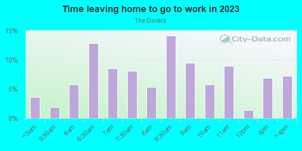 Time Leaving Home for Work in The Dovers in Orlando neighborhood in FL