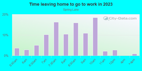 Time Leaving Home for Work in Spring Lake in Orlando neighborhood in FL
