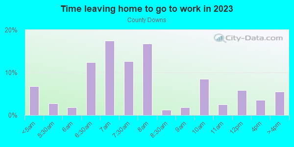 Time Leaving Home for Work in County Downs in Montgomery neighborhood in AL