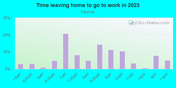 Time Leaving Home for Work in Palomar in Orlando neighborhood in FL