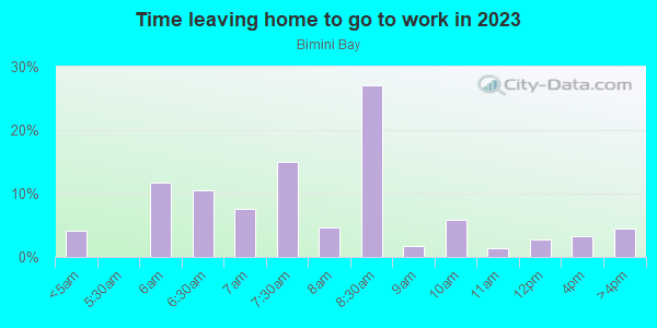 Time Leaving Home for Work in Bimini Bay in Davenport neighborhood in FL