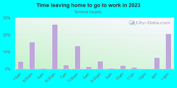 Time Leaving Home for Work in Terminal Heights in Haines City neighborhood in FL