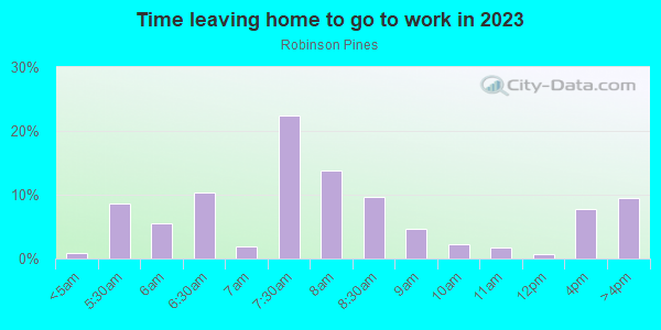 Time Leaving Home for Work in Robinson Pines in Lakeland neighborhood in FL