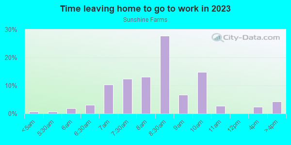 Time Leaving Home for Work in Sunshine Farms in Port Saint Joe neighborhood in FL