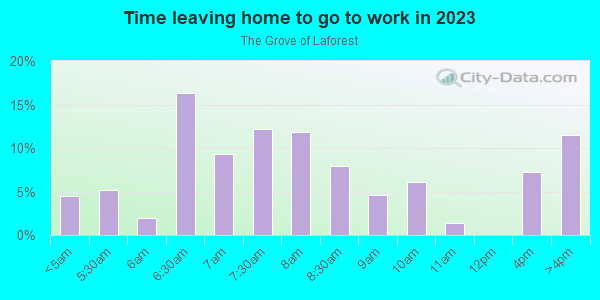 Time Leaving Home for Work in The Grove of Laforest in Safety Harbor neighborhood in FL