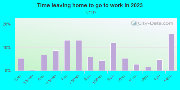 Time Leaving Home for Work in Huntley in Spring Hill neighborhood in FL