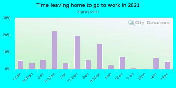 Time Leaving Home for Work in Virginia Acres in Dover neighborhood in FL