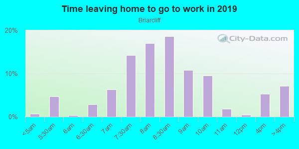 Time Leaving Home for Work in Briarcliff in Atlanta neighborhood in GA