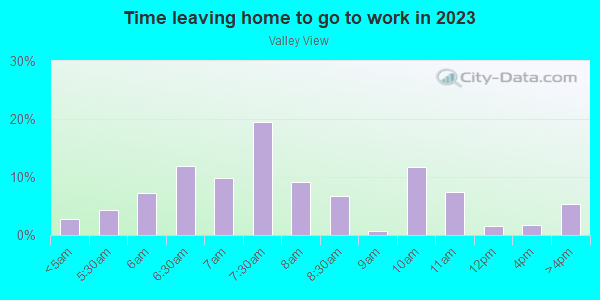Time Leaving Home for Work in Valley View in Saint Charles neighborhood in IL