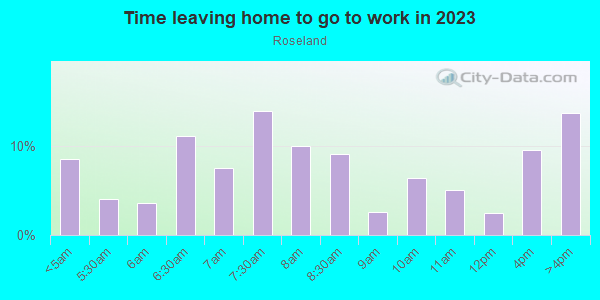 Time Leaving Home for Work in Roseland in Chicago neighborhood in IL