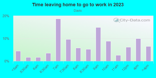 Time Leaving Home for Work in Davis in Michigan City neighborhood in IN